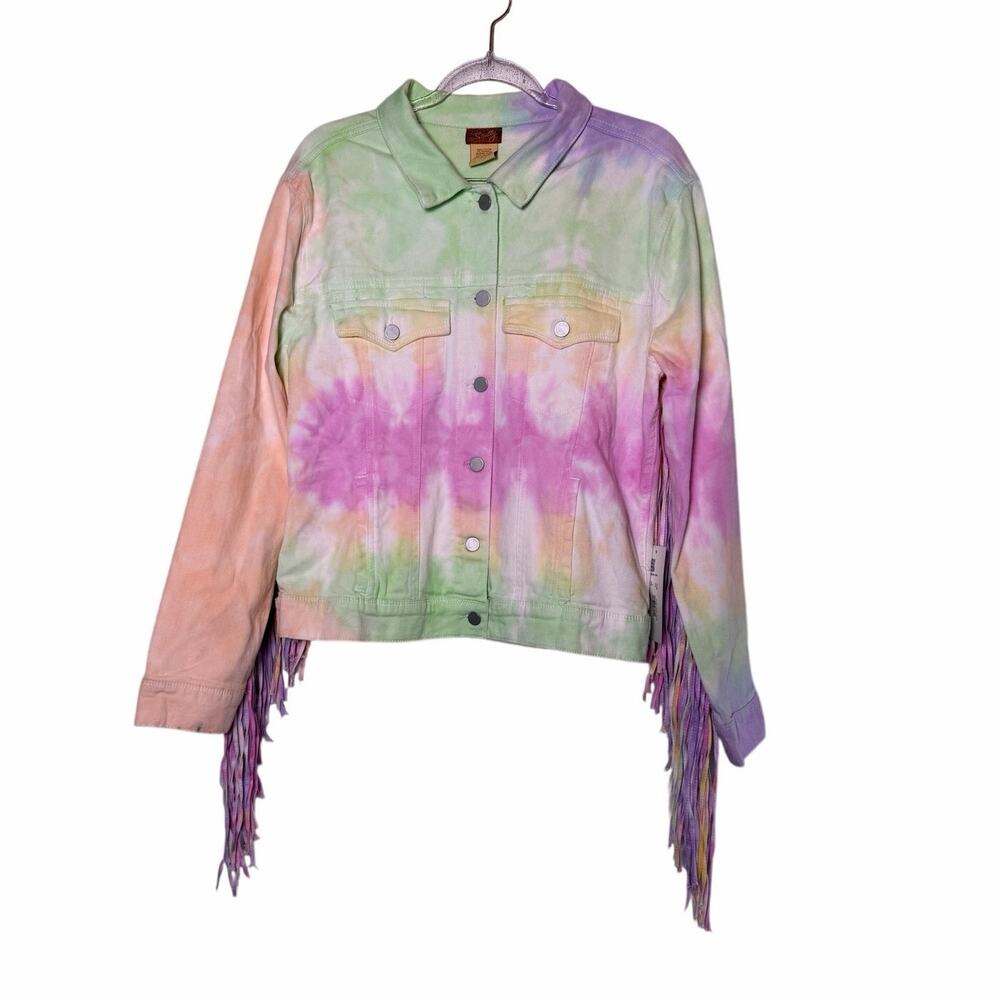 Scully Pastel Tie Dye Jacket with Fringe